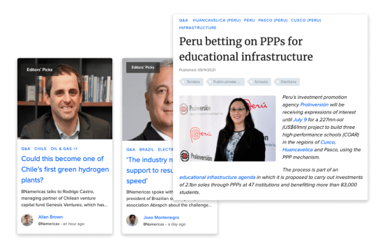 High-level executive sharing insights in an exclusive BNamericas interview.