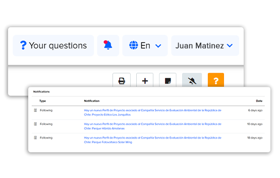 Receive automatic alerts about key changes in projects and business opportunities.